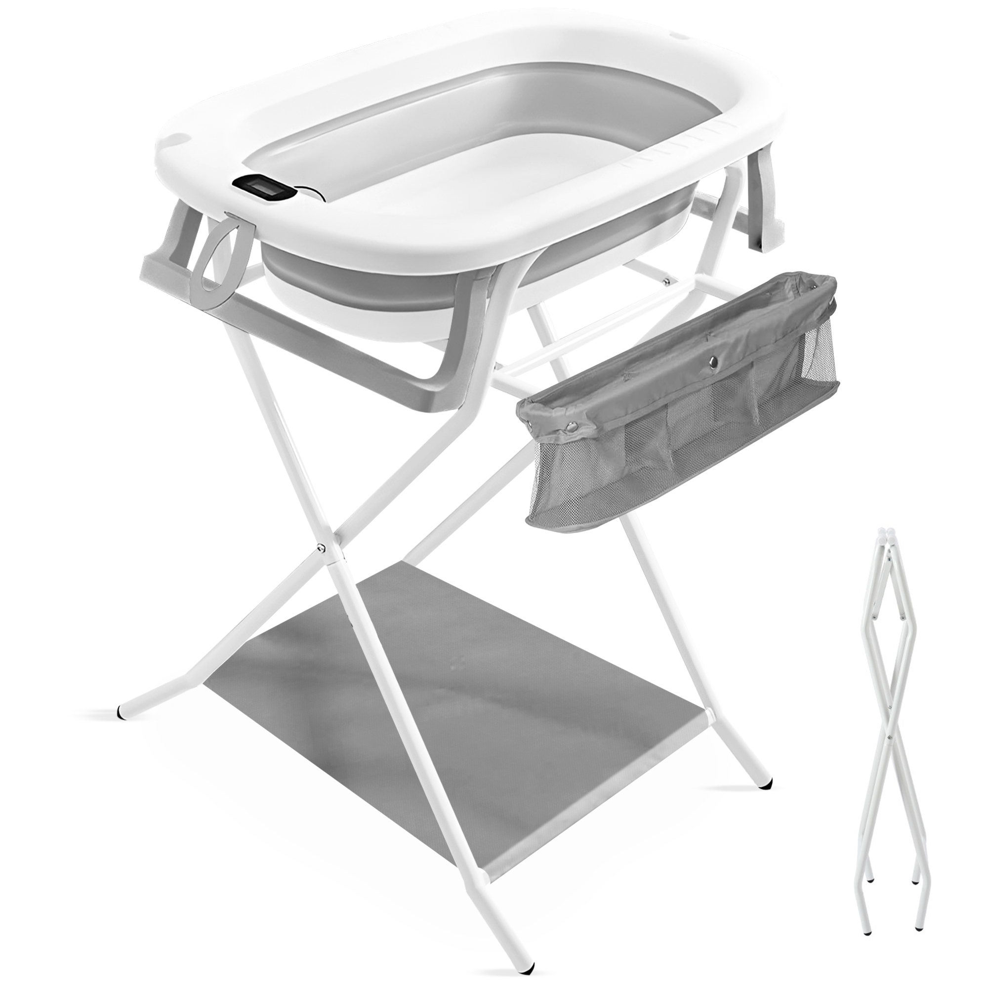 JUPPL­IES Folda­ble Baby Bath with Ergon­omic Cushi­on, Digit­al Therm­omete­r and Non-S­lip Feet - Imagen 3