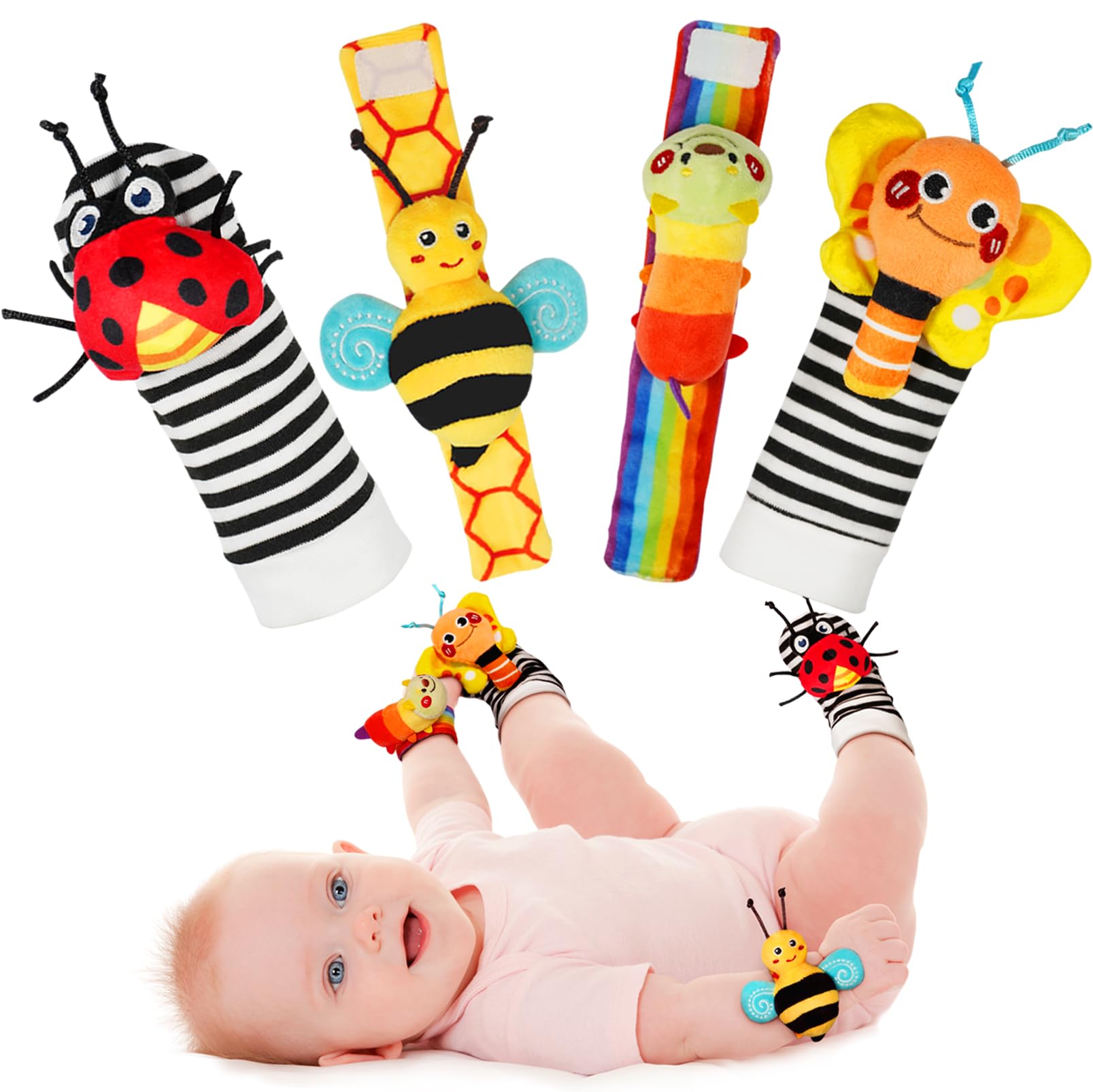 Infinno - Wrist Rattle Socks and Foot Finder Set (0-12 months) – See on Amazon