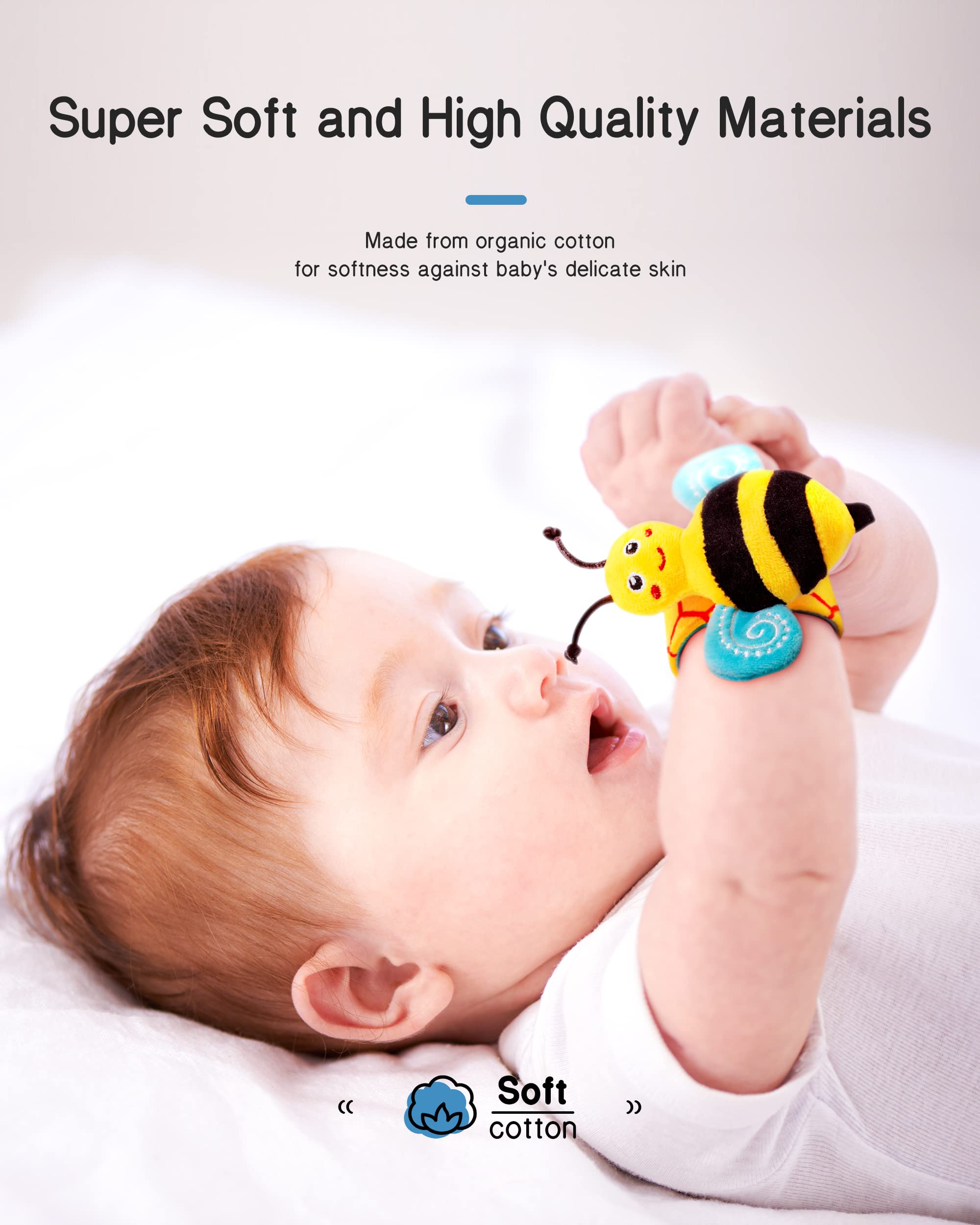 Infinno - Wrist Rattle Socks and Foot Finder Set (0-12 months) - Imagen 2