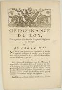 Photo 1 : ORDONNANCE DU ROY, pour augmenter d'un bataillon le régiment d'Infanterie de Bretagne. Du 25 août 1745. 3 pages