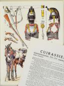 Photo 1 : L'ARMÉE FRANÇAISE Planche N° 37 : "CUIRASSIERS - 1810-1815" par Lucien ROUSSELOT et sa fiche explicative.