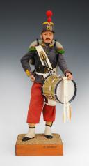 LEPELTIER Daniel : Mannequin miniature à pied représentant un tambour d'infanterie de ligne, Second Empire, XXème siècle. 32193
