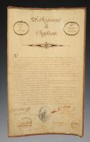 20ème Régiment de Chasseurs, 1802. CERTIFICAT DE BONNE CONDUITE DE JOSEPH CHAUSSIER, maréchal des Logis en chef de la 4ème compagnie dudit corps, Rouen le 17 thermidor an 10 (5 août 1802). 18910-72