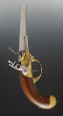 Photo 2 : FLINTLOCK CAVALRY PISTOL, 1777 pattern, box lock, second type. Manufactured in the year 1785 at the Saint Etienne Arsenal. First Republic Directorate. 34602.