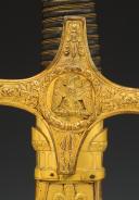Photo 4 : SABRE DE TAMBOUR MAJOR DE TROUPES À PIED, modèle du 10 décembre 1851 (remplacé le 2 décembre 1852), Présidence de Louis Napoléon Bonaparte. 33699