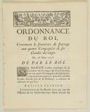 ORDONNANCE DU ROI, concernant la fourniture du fourrage aux quatre Compagnies de ses Gardes-du-corps. Du 18 mars 1776. 3 pages