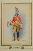 Photo 2 : LALAUZE ALPHONSE - TROMPETTE DE DRAGONS PREMIER EMPIRE : Aquarelle originale, XXème siècle. 33568