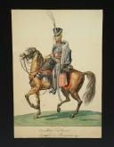 Photo 3 : GENTY, CAVALERIE PRUSSIENNE, Hussards de Brandebourg : Deux aquarelles originales, Premier Empire.