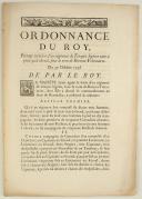 Photo 1 : ORDONNANCE DU ROY, portant création d'un régiment de Troupes légères tant à pied qu'à cheval sous le nom de Bretons-Volontaires. Du 30 octobre 1746. 4 pages
