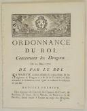 Photo 1 : ORDONNANCE DU ROI, concernant les Dragons. Du 25 mars 1776. 20 pages