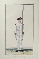 Photo 1 : Nicolas Hoffmann, Régiment d'Infanterie (Paris), au règlement de 1786.