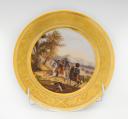 PORCELAIN PLATE DEPICTING A SCENE FROM THE SPANISH WAR OF 1823 WITH MARSHAL LAURISTON, Restoration period. 29850.