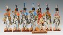 MUSIQUE DE CHASSEURS À CHEVAL PREMIER EMPIRE : SOLDATS DE STRASBOURG FIGURINE DE CARTE EN CARTON gouaché par la famille WURTZ, deuxième tiers du XIXème siècle, vers 1815-1848. 31156-23