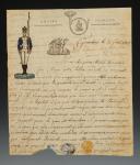 Photo 2 : LETTER FROM SOLDIER THIBAULT GROGENT, skirmisher, Gravelines June 3, 1813, TO HIS PARENTS IN RICHELIEU (Indre-et-Loire). 18880-5