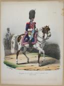 Photo 1 : BELLANGÉ - " Trompette des Grenadiers à Cheval en Grande Tenue, Garde Royale " - Gravure - n° 23 - Restauration