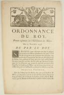 Photo 1 : ORDONNANCE DU ROY, portant règlement sur l'Habillement des Milices. Du 25 novembre 1746. 2 pages