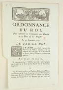 Photo 1 : ORDONNANCE DU ROI, pour réformer la Compagnie des Gardes de la Porte de Sa Majesté. Du 30 septembre 1787.