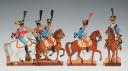 1er RÉGIMENT DE HUSSARDS PREMIER EMPIRE : SOLDATS DE STRASBOURG FIGURINE DE CARTE EN CARTON gouaché par la famille WURTZ, deuxième tiers du XIXème siècle, vers 1815-1848. 31156-24