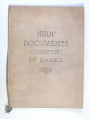 Photo 1 : Neuf documents curieux et rares 
