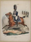 Photo 1 : BELLANGÉ - " Capitaine de Grenadiers à Cheval (Garde Royale) " - Gravure - n° 12 - Restauration