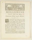 RÈGLEMENT fait par le Roi concernant l'École royale Militaire. Du 9 octobre 1787. 4 pages