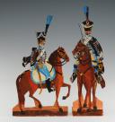 2ème RÉGIMENT DE HUSSARDS PREMIER EMPIRE : SOLDATS DE STRASBOURG FIGURINE DE CARTE EN CARTON gouaché par la famille WURTZ, deuxième tiers du XIXème siècle, vers 1815-1848. 31156-25