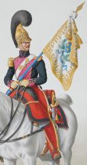 Photo 2 : 1824. Dragons.  Sous-Lieutenant Porte-Etendard (4e Régiment - de la Gironde).