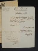 Photo 2 : Garde Impériale. Lot de deux lettres datées 1809 : l'une à entête des GRENADIERS À PIED, la seconde des CHASSEURS À CHEVAL. 18907-24