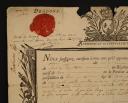 Photo 2 : Convalescence Certificate issued to Pierre Mory, Caraman Dragoon Regiment, May 13, 1746. 18908-22