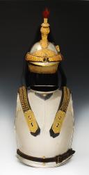 Photo 1 : HELMET AND BREATHER OF AN OFFICER OF CUIRASSIERS, model 1872 modified 1874, Third Republic. 26373/26374