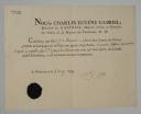 Émigrés. CERTIFICAT SIGNÉ DU MARÉCHAL DE CASTRIES À M. LE Cte DE TURENNE, Nimegue le 4 mai 1793. 18913-12