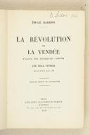 GABORY. la Révolution et la Vendée.