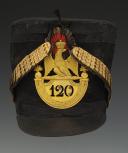 Officer's subaltern grenadier shako of the 120th Line Infantry Regiment, model 1812, First Empire. 32607-1