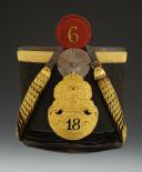 SHAKO D'OFFICIER DU 18ème RÉGIMENT D'INFANTERIE LÉGÈRE, modèle 1821, Restauration. 33453