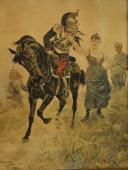 Photo 2 : COLOR ENGRAVING SIGNED COURBOINT: SECOND LIEUTENANT OF CUIRASSIERS, Third Republic. 27854