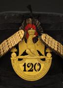 Photo 2 : Officer's subaltern grenadier shako of the 120th Line Infantry Regiment, model 1812, First Empire. 32607-1