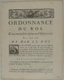 ORDONNANCE DU ROI, concernant son régiment d'Infanterie. Du 1er avril 1776. 16 pages