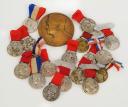 LOT OF 19 BRONZE AND SILVERED BRONZE MEDALS, FIREFIGHTERS, WORK OF THE PUPILES OF THE FRENCH FIREFIGHTERS, Third Republic. 25319