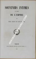 Photo 1 : MARCO DE SAINT-HILAIRE - " Souvenirs Intimes de l'Empire " - 1 Tome - Paris - 1856