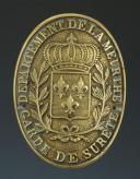 PLAQUE DE BRASSARD DE GARDE DE SÛRETÉ, Département de la Meurthe, Restauration.