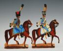 5ème RÉGIMENT DE HUSSARDS PREMIER EMPIRE : SOLDATS DE STRASBOURG FIGURINE DE CARTE EN CARTON gouaché par la famille WURTZ, deuxième tiers du XIXème siècle, vers 1815-1848. 31156-28