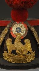 Photo 2 : SHAKO DE L'ÉCOLE SPÉCIALE MILITAIRE DE SAINT-CYR, modèle du 31 juillet 1837, Monarchie de Juillet. 33348