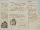 Photo 4 : Émigrés. SERVICE RECORD OF MR. PAUL DE MAIGNAS, Garrison of CEUTA in Africa, Regiment of Burgos Infantry in the service of His Catholic Majesty, December 22, 1797. 18913-13