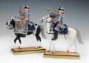 Photo 4 : GEORGES FOUILLÉ, painter of the Navy. (1909-1994): 2 RIDERS, TRUMPETER AND DRUMMER OF THE KING'S GUARDS OF THE MILITARY HOUSE OF THE KING 1740, Former Monarchy, 20th century. 255/256-28020JC