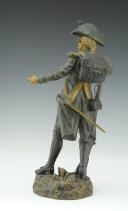Photo 5 : HENRI TREMO : Soldat révolutionnaire, bronze patiné, XXème siècle.