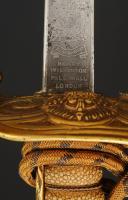 Photo 5 : SABRE D'OFFICIER DE LA MARINE INDIENNE AYANT APPARTENU AU COMMANDER HEDLEY VICARS BANFIELD, Commandant du vaisseau HMIS LAWRENCE en 1940, Première moitié du XXème siècle. 32670