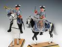Photo 8 : GEORGES FOUILLÉ, painter of the Navy. (1909-1994): 2 RIDERS, TRUMPETER AND DRUMMER OF THE KING'S GUARDS OF THE MILITARY HOUSE OF THE KING 1740, Former Monarchy, 20th century. 255/256-28020JC