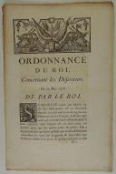 ORDONNANCE DU ROI, concernant les Déserteurs. Du 25 mars  1776. 6 pages