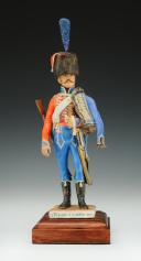 Photo 1 : BERNARD BELLUC, FIGURINE EN PORCELAINE : Hussard du 12ème Régiment 1812, Premier Empire.