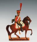 6ème RÉGIMENT DE HUSSARDS PREMIER EMPIRE : SOLDATS DE STRASBOURG FIGURINE DE CARTE EN CARTON gouaché par la famille WURTZ, deuxième tiers du XIXème siècle, vers 1815-1848. 31156-29